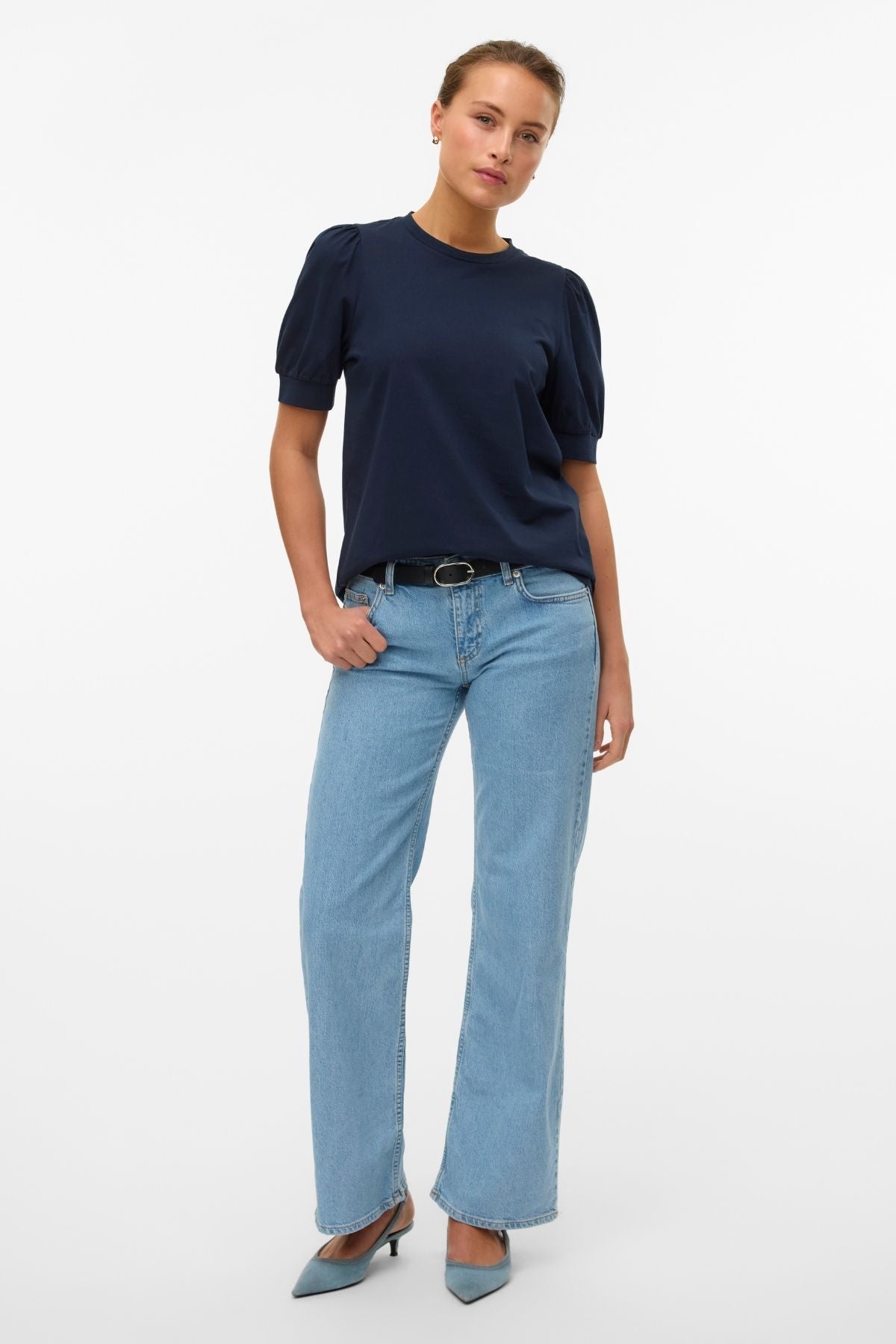 Alexis Lav Talje Denim Jeans - Lys Blå Denim