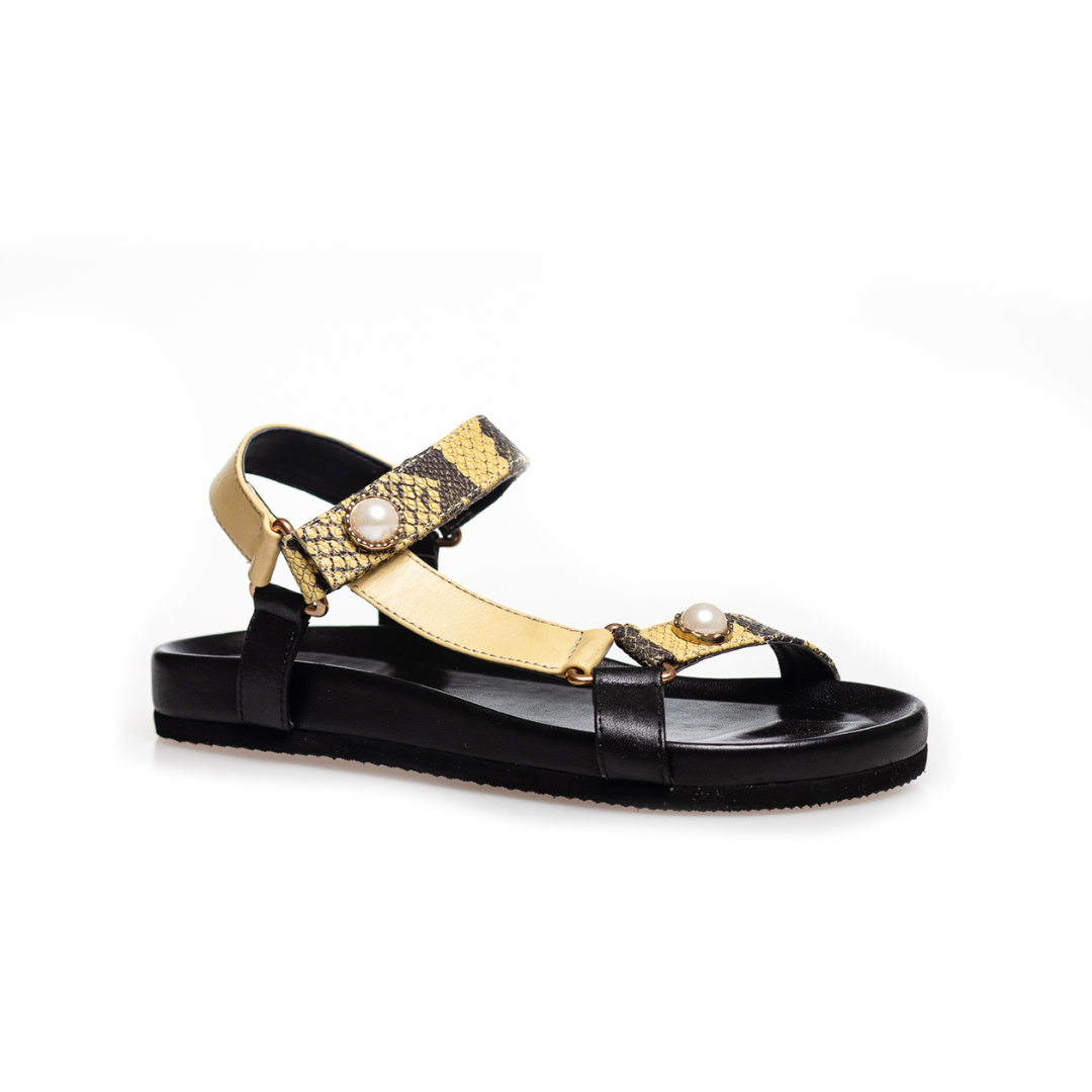 Copenhagen Shoes Peace With Pearl 23 Sandal Yellow/Black Rabat