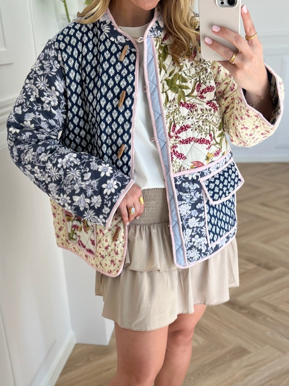 Sissel Edelbo Adriane Jakke Mustard/Navy Online salg