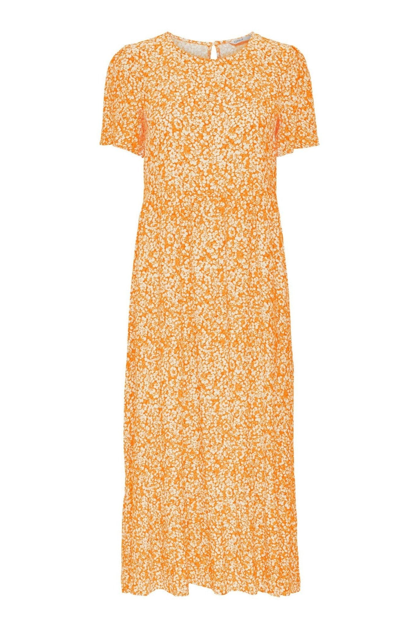 Malle Midi Kjole - Blomstret Orange