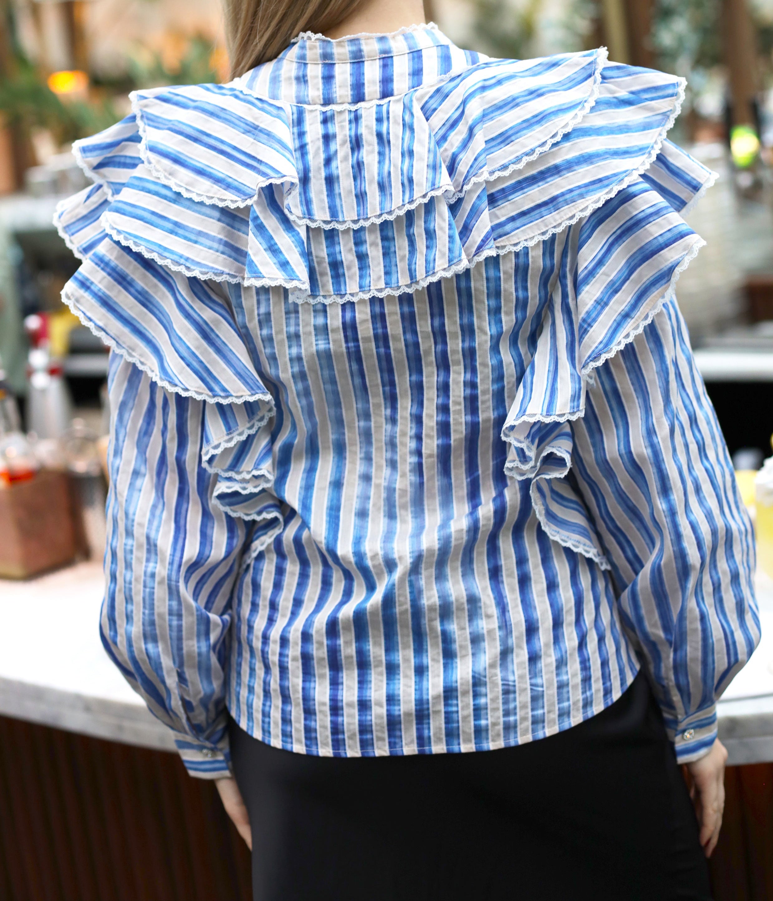 Cras Sylvia Bluse Blue Stripe