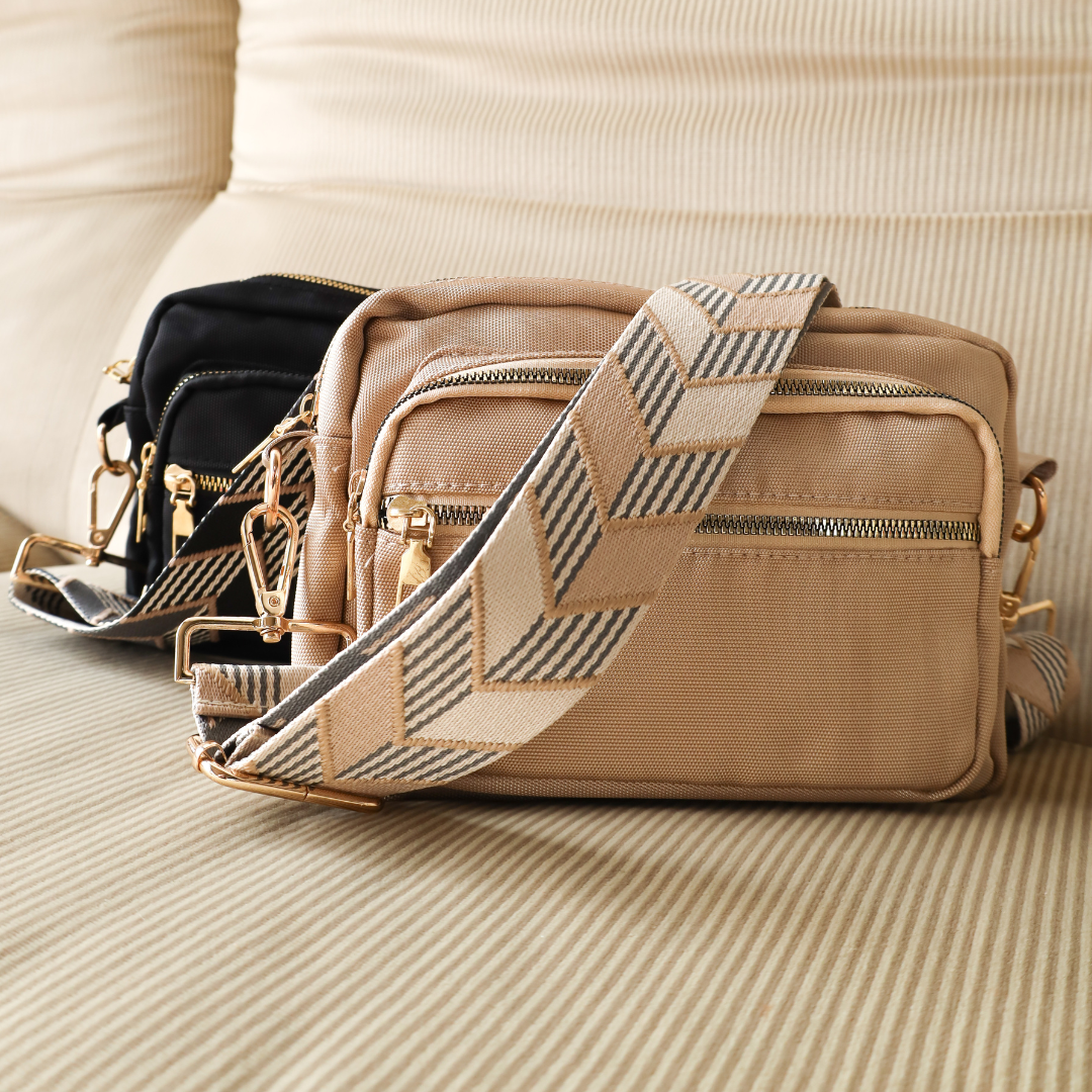 Black Colour Vanda Deluxe Crossover Taske Sand