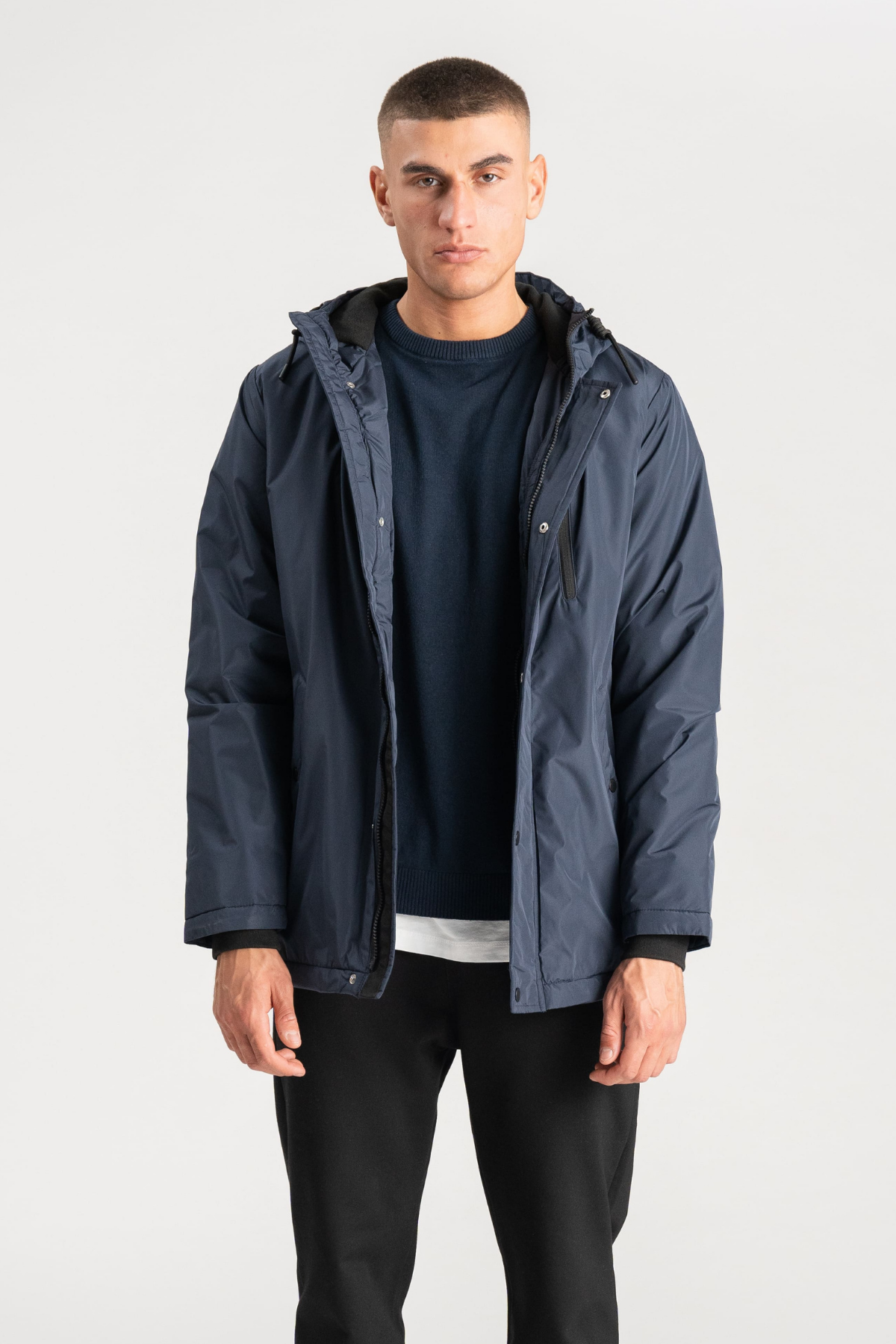 Casual vinterjakke - Marineblå Mode
