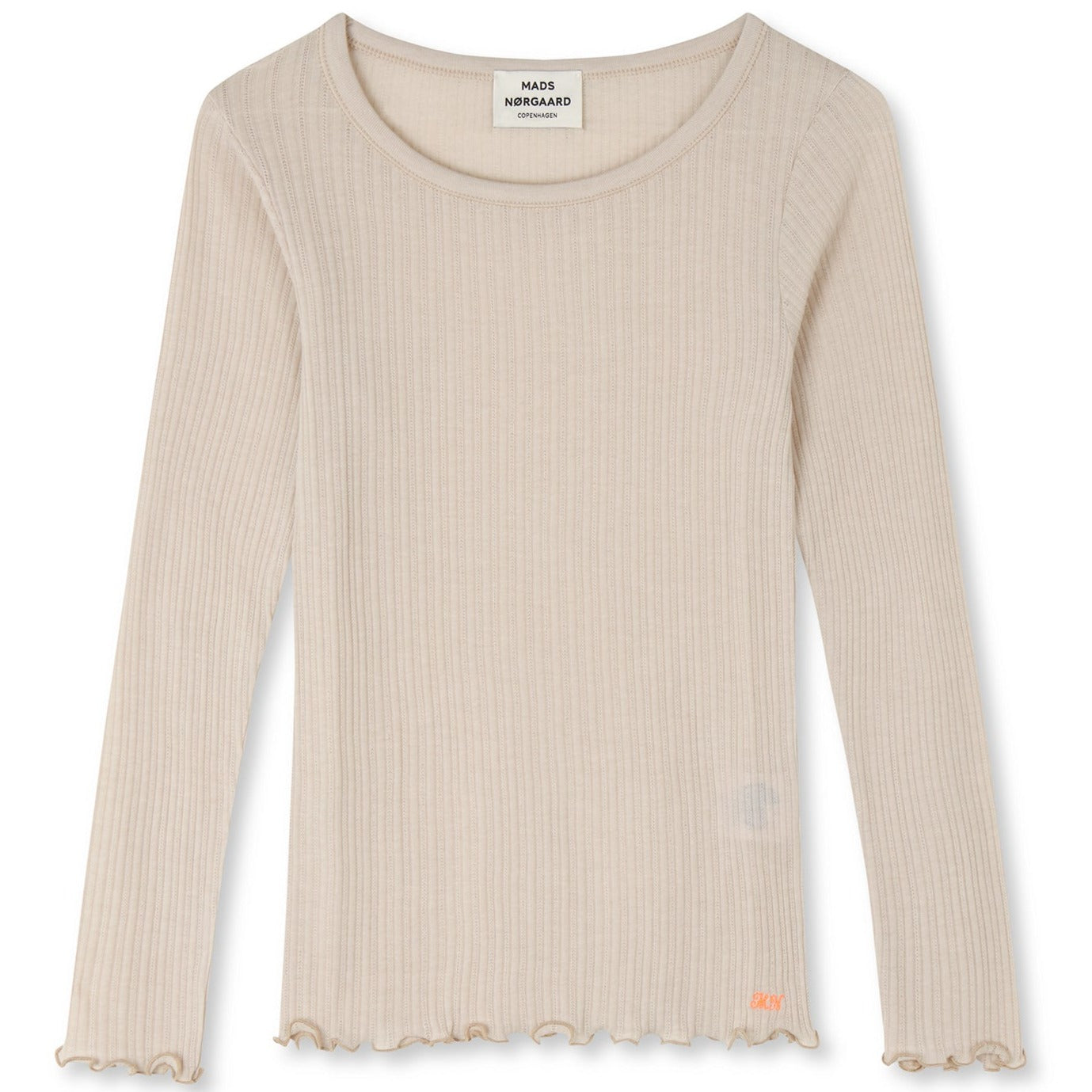 Mads Nørgaard Pointella Troja LS T-shirt Oatmeal Melange