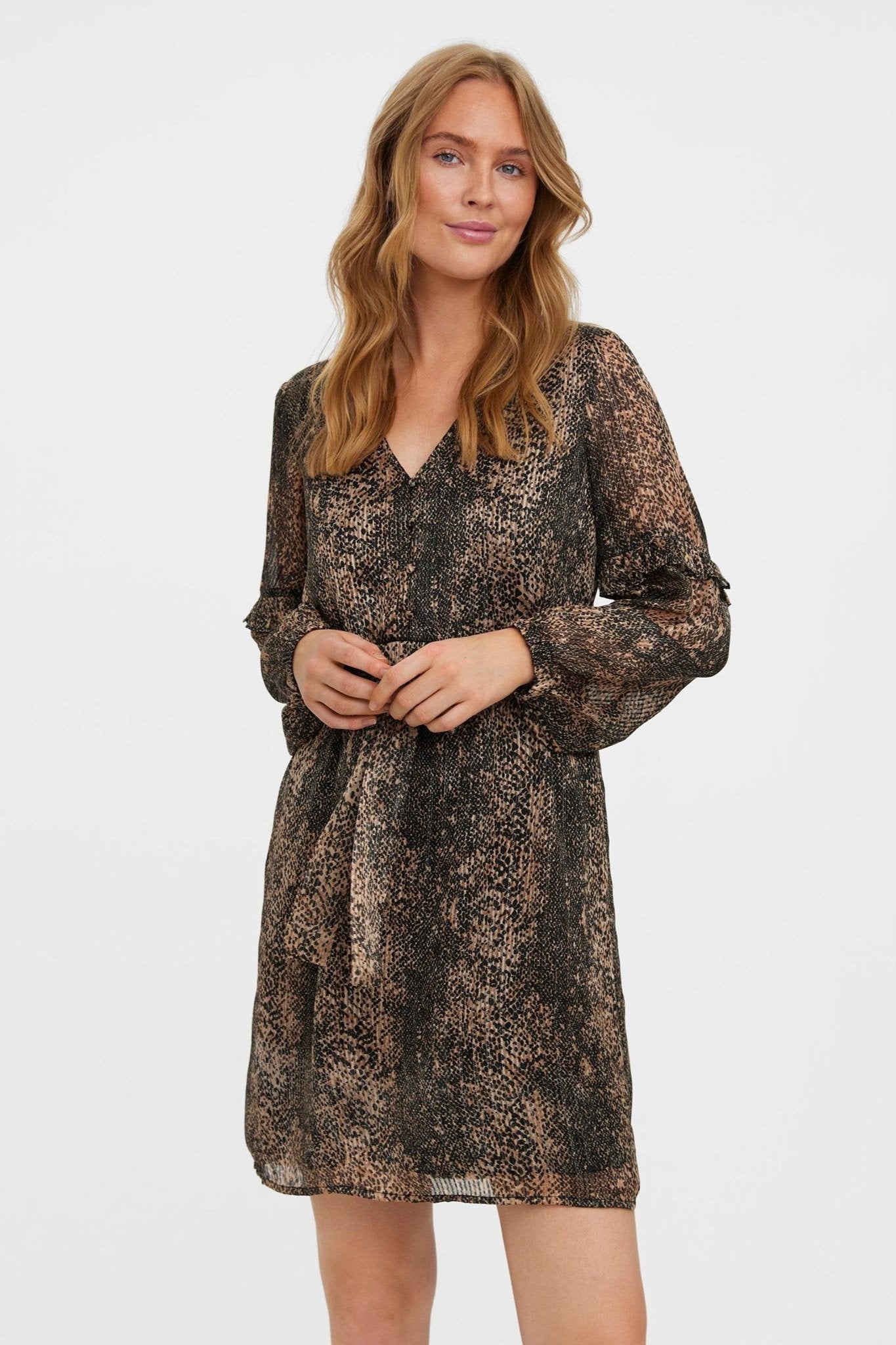 Nala V-neck Kjole - Silver Mink Online