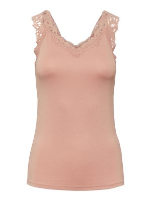 Pieces Barbera Lace Top Misty Rose Udsalg