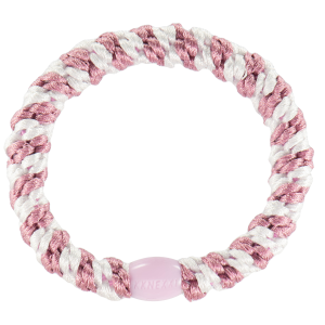 BonDep Kknekki Hårelastik Old Pink/White Stripe