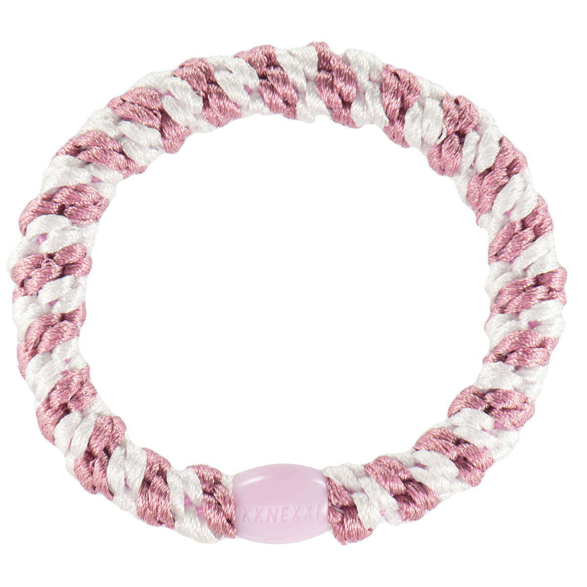 BonDep Kknekki Hårelastik Old Pink/White Stripe