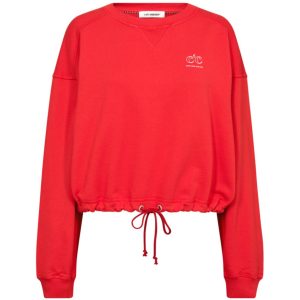 Co'Couture Clean Crop Tie Sweatshirt Flame