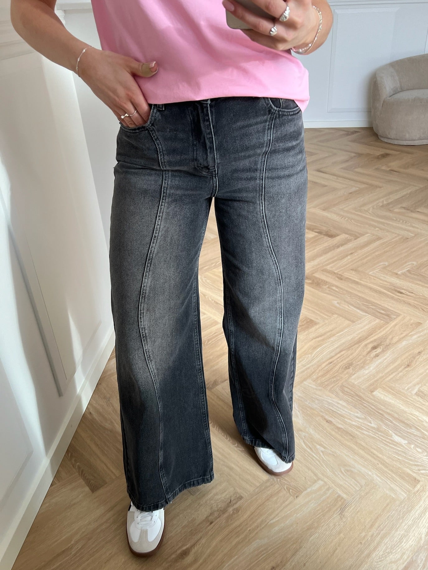 Co'Couture Vicky Wave Jeans Black Online Hot Salg