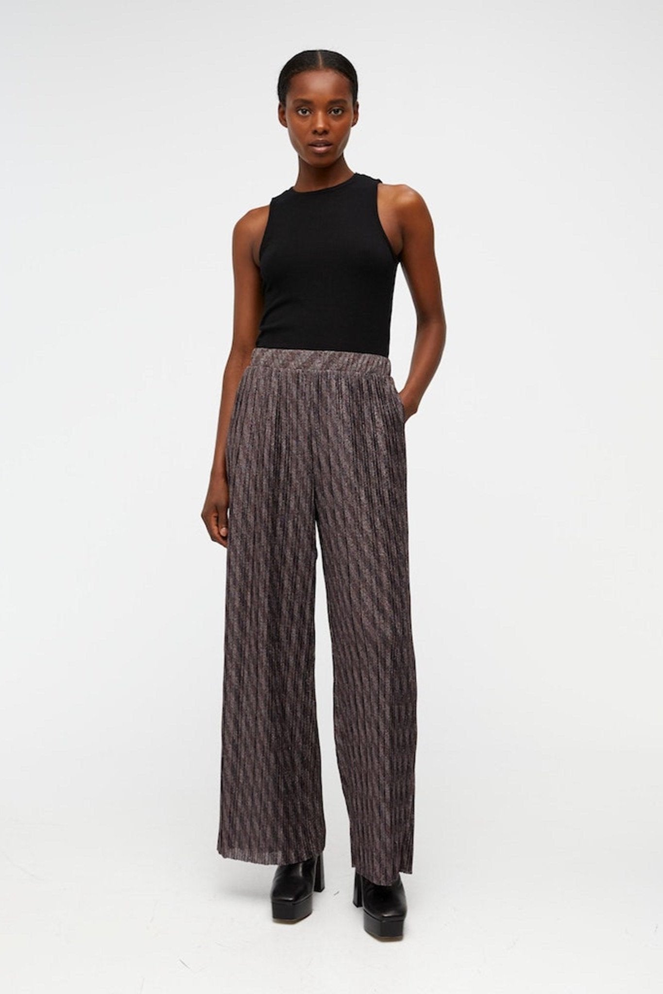 Lux High Waist Bukser - Sort