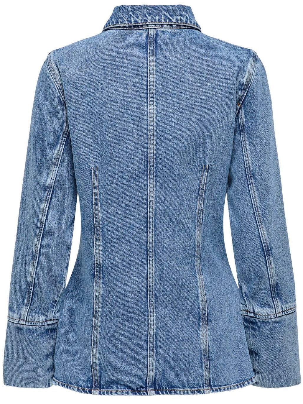 Only Nara L/S Fitted DNM Skjorte Medium Blue Denim Mode