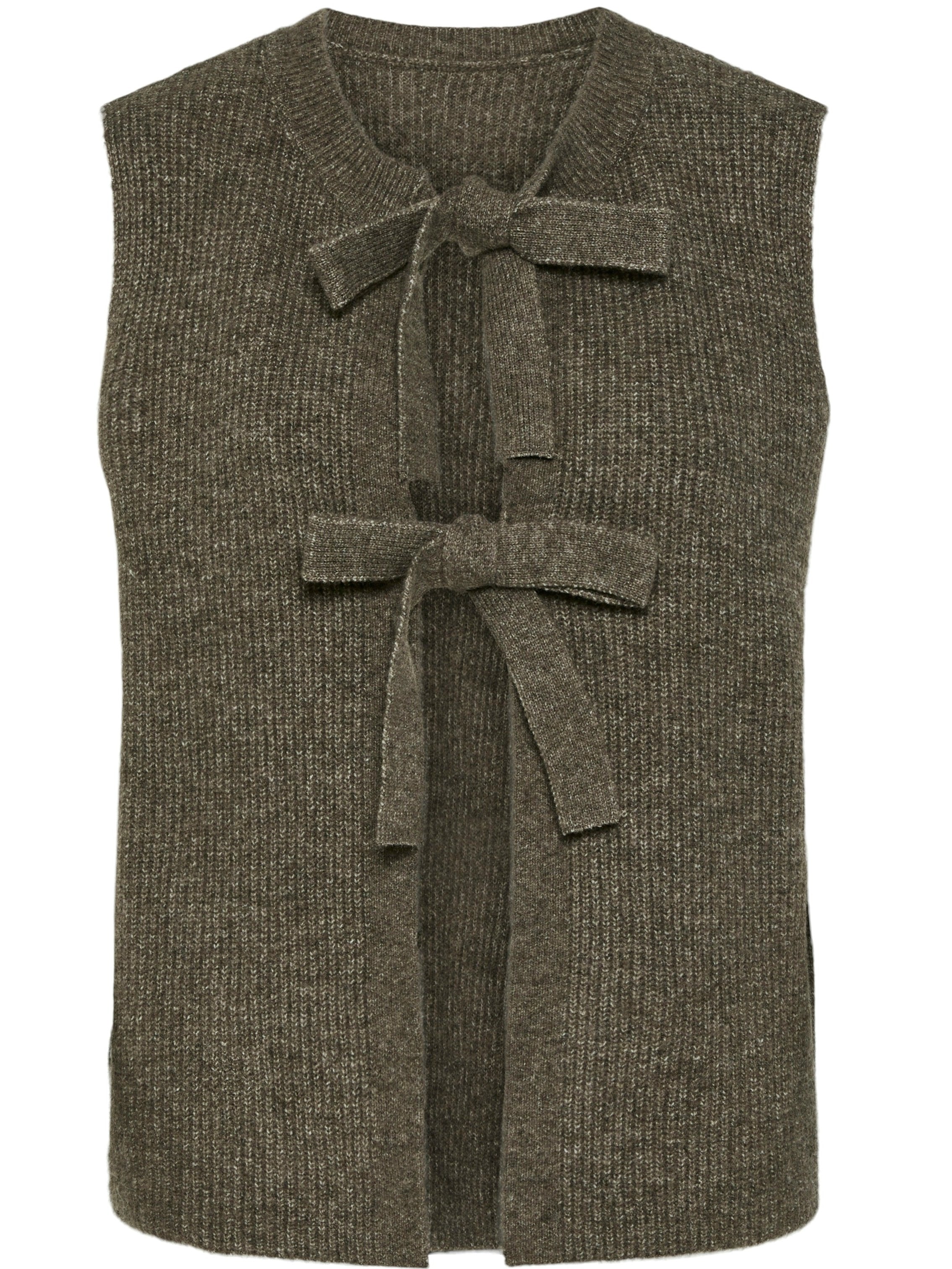 Pieces Silly SL Tie Vest Morel NOS25
