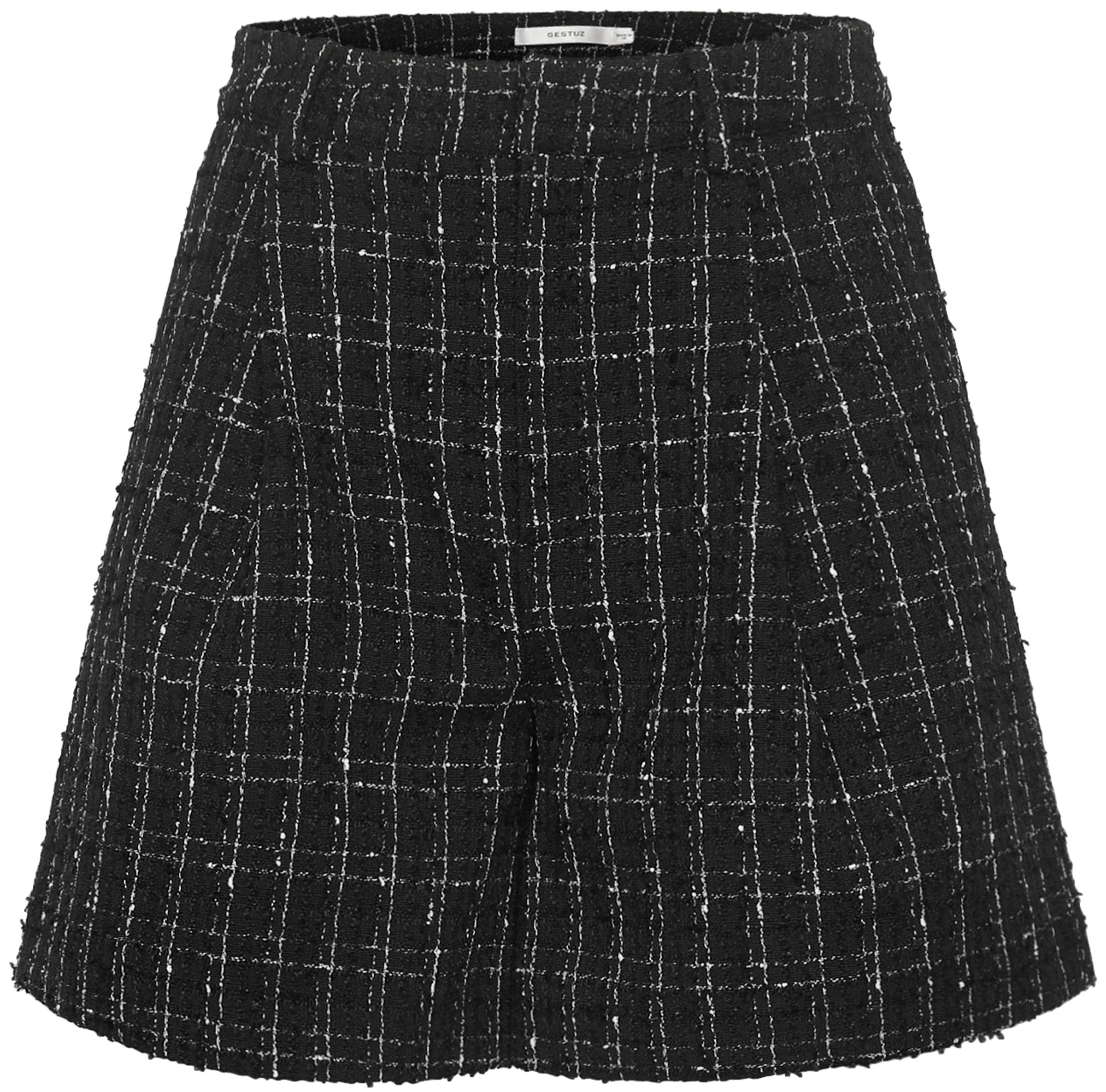 Gestuz Gaelly HW Shorts Black And White Check Udsalg