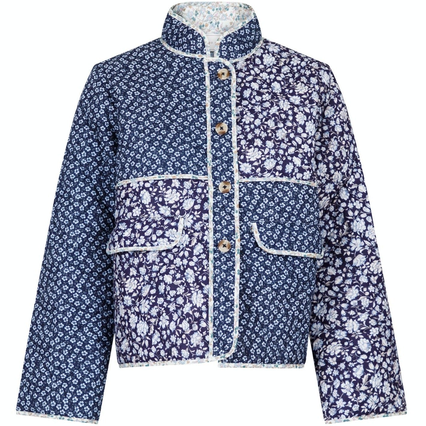 Neo Noir Kamil Quilt Combination Jakke Blue