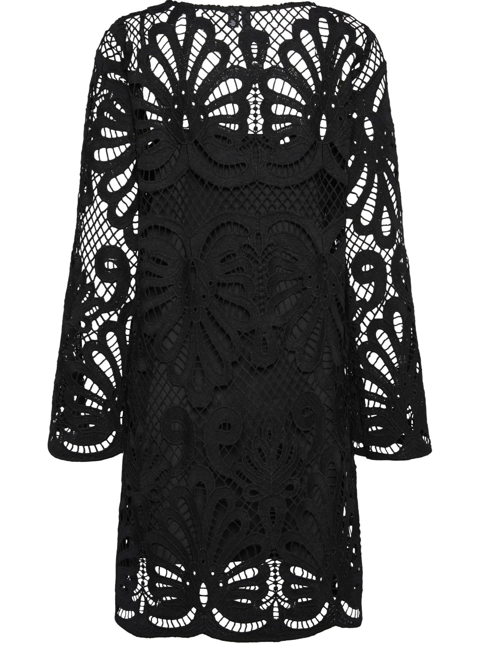 Pieces Lykke LS Lace Kjole Black