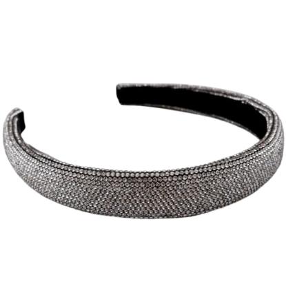 Black Colour Nellie Rhinestone Hårbøjle Transparent Levere