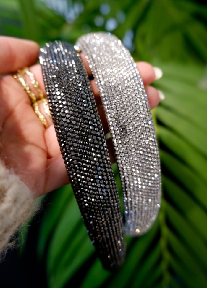 Black Colour Nellie Rhinestone Hårbøjle Transparent Levere