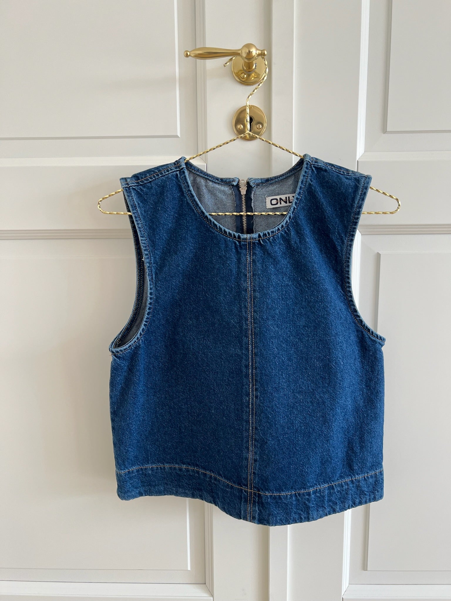 Only Dorsi SL Denim Top Medium Blue Denim