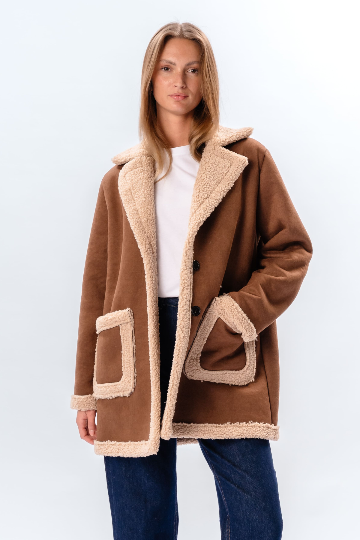 Shearling Jakke - Brun