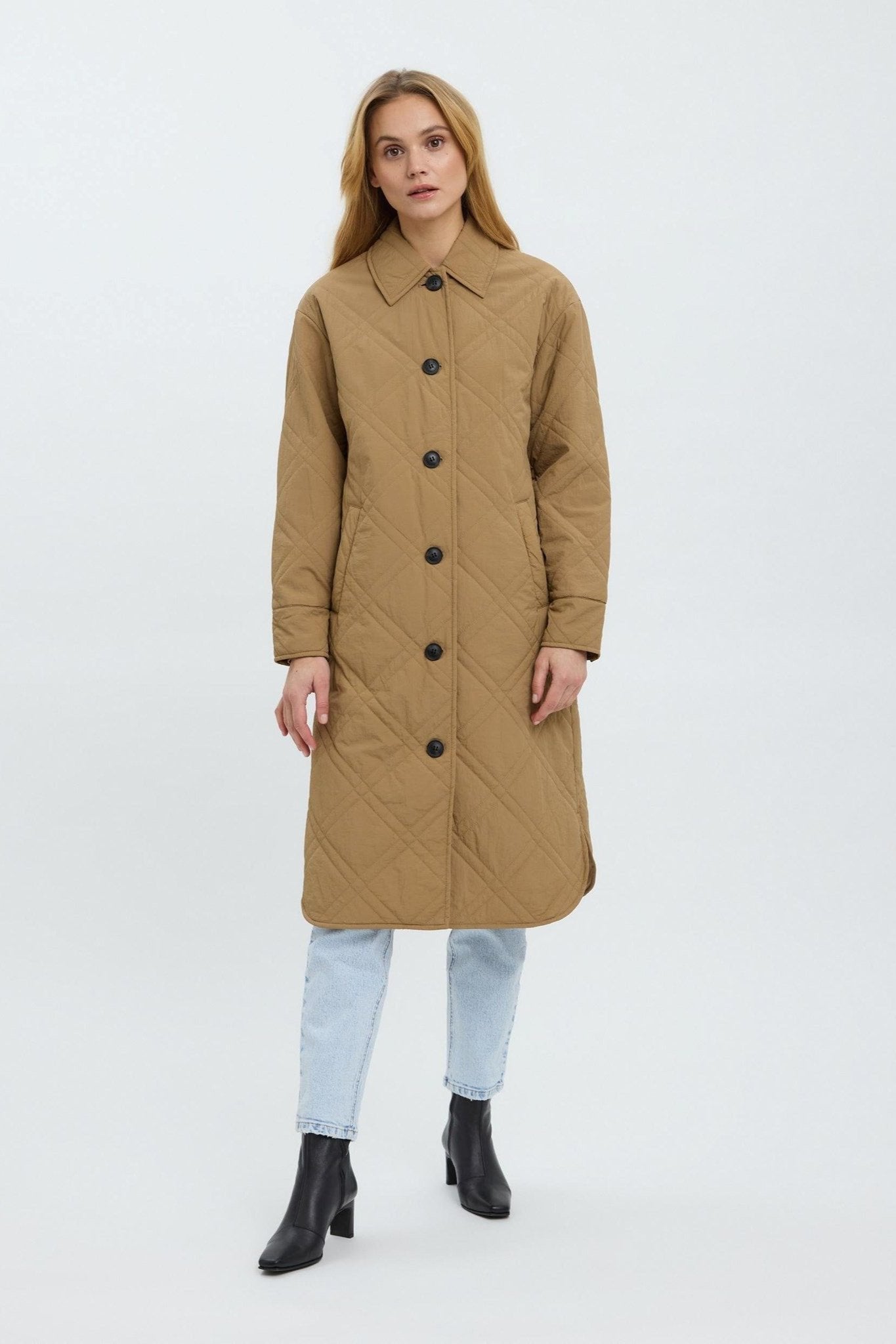 Ambere Merson Long Coat - Tigers Eye Udsalg