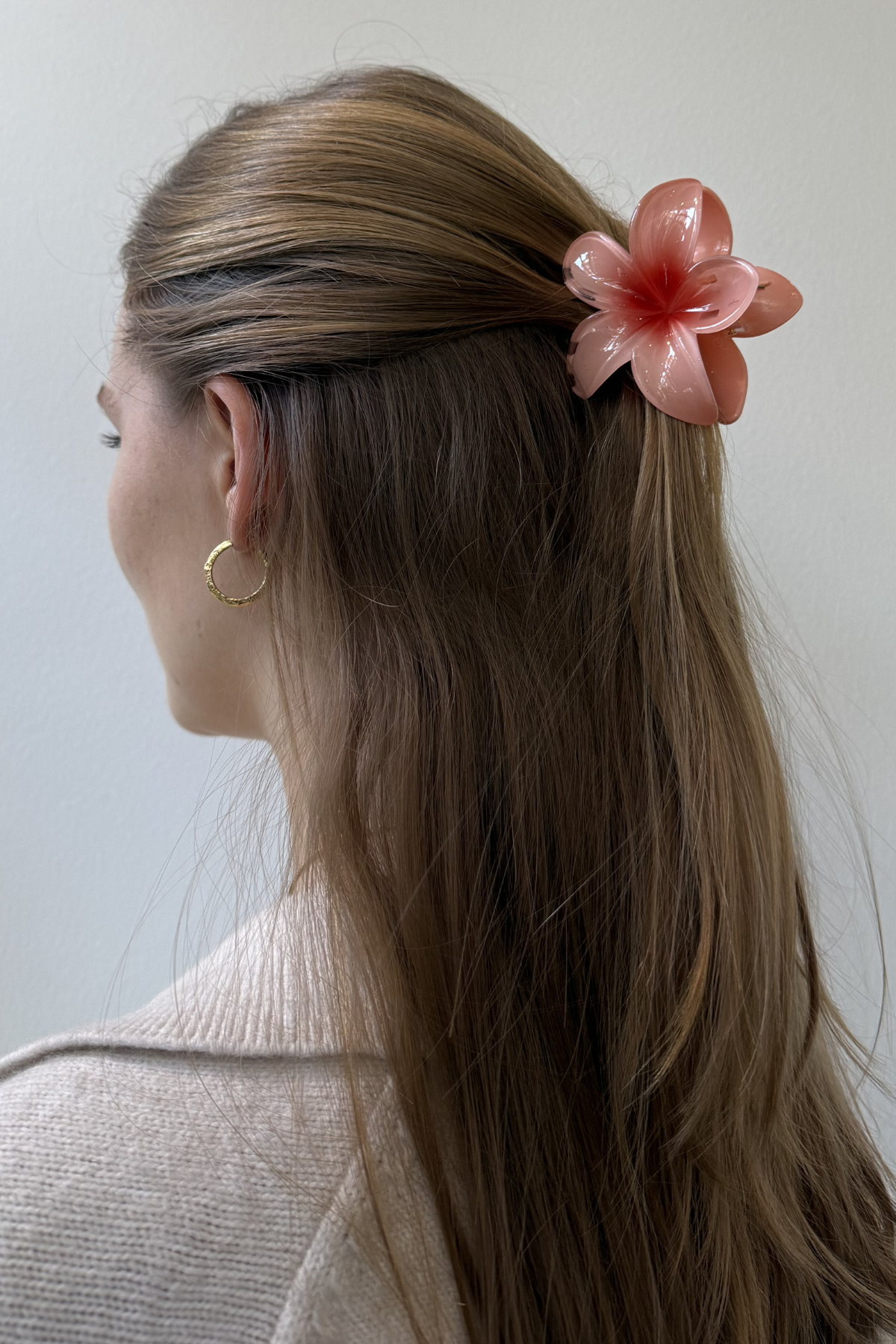Blomster Hårklemme - Pink/Rød