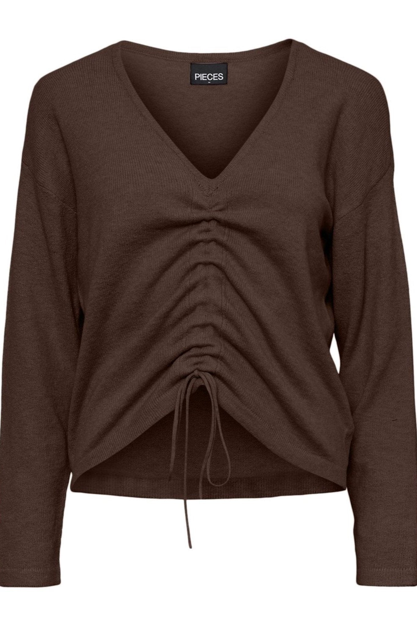 Nandi V-Neck Strik - Brun