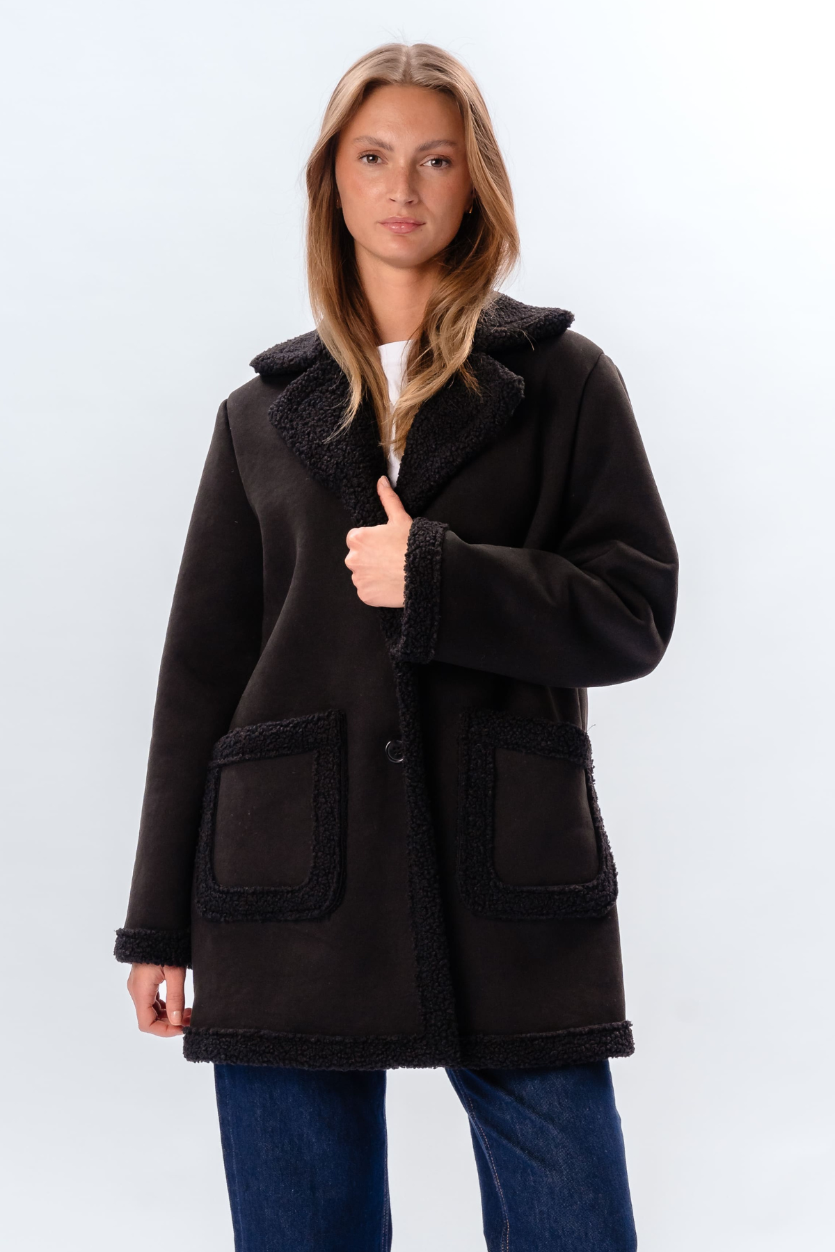 Shearling Jakke - Sort