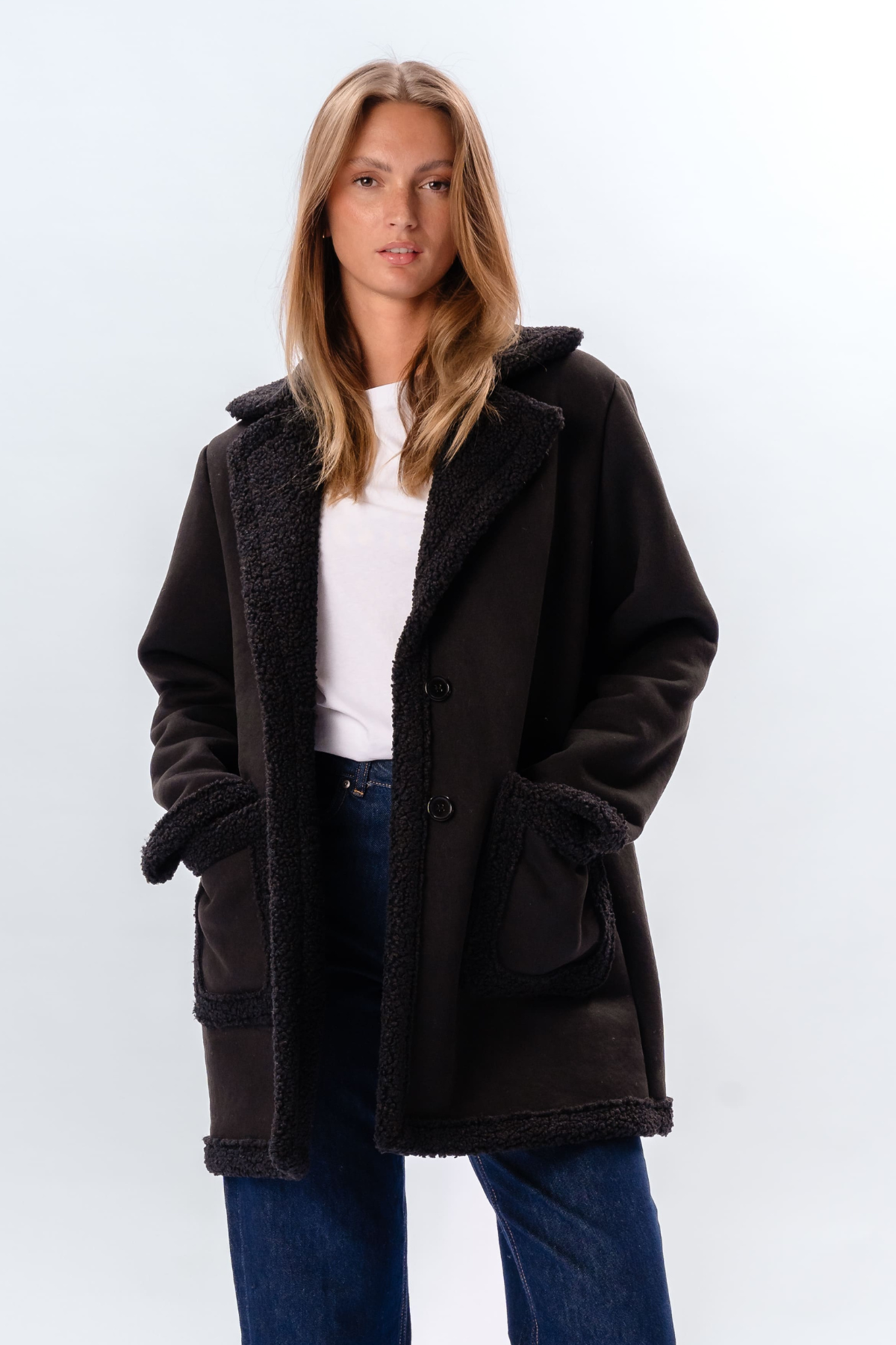 Shearling Jakke - Sort