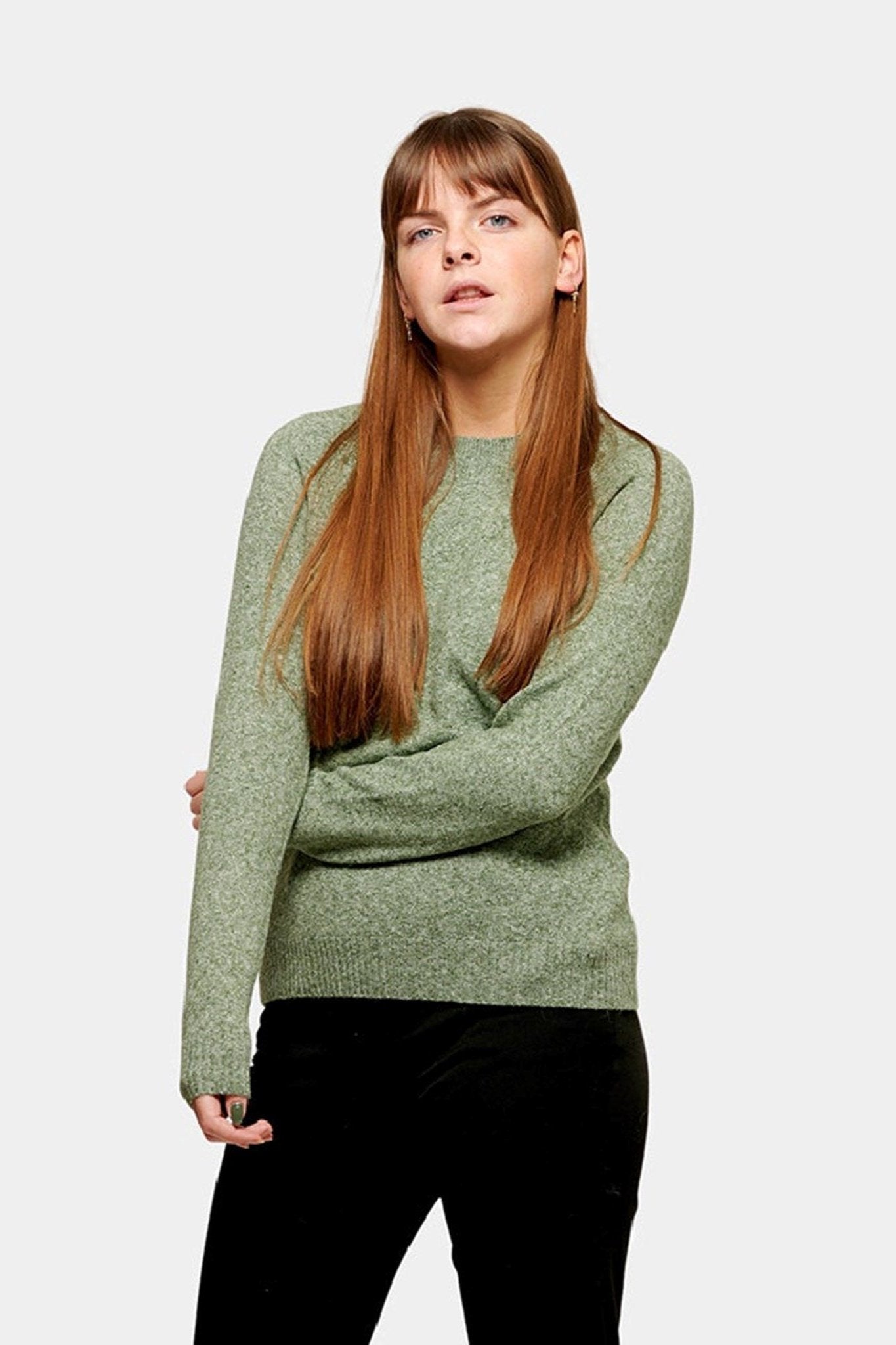 Blød Doffy Strik - Fit Green Melange Online salg