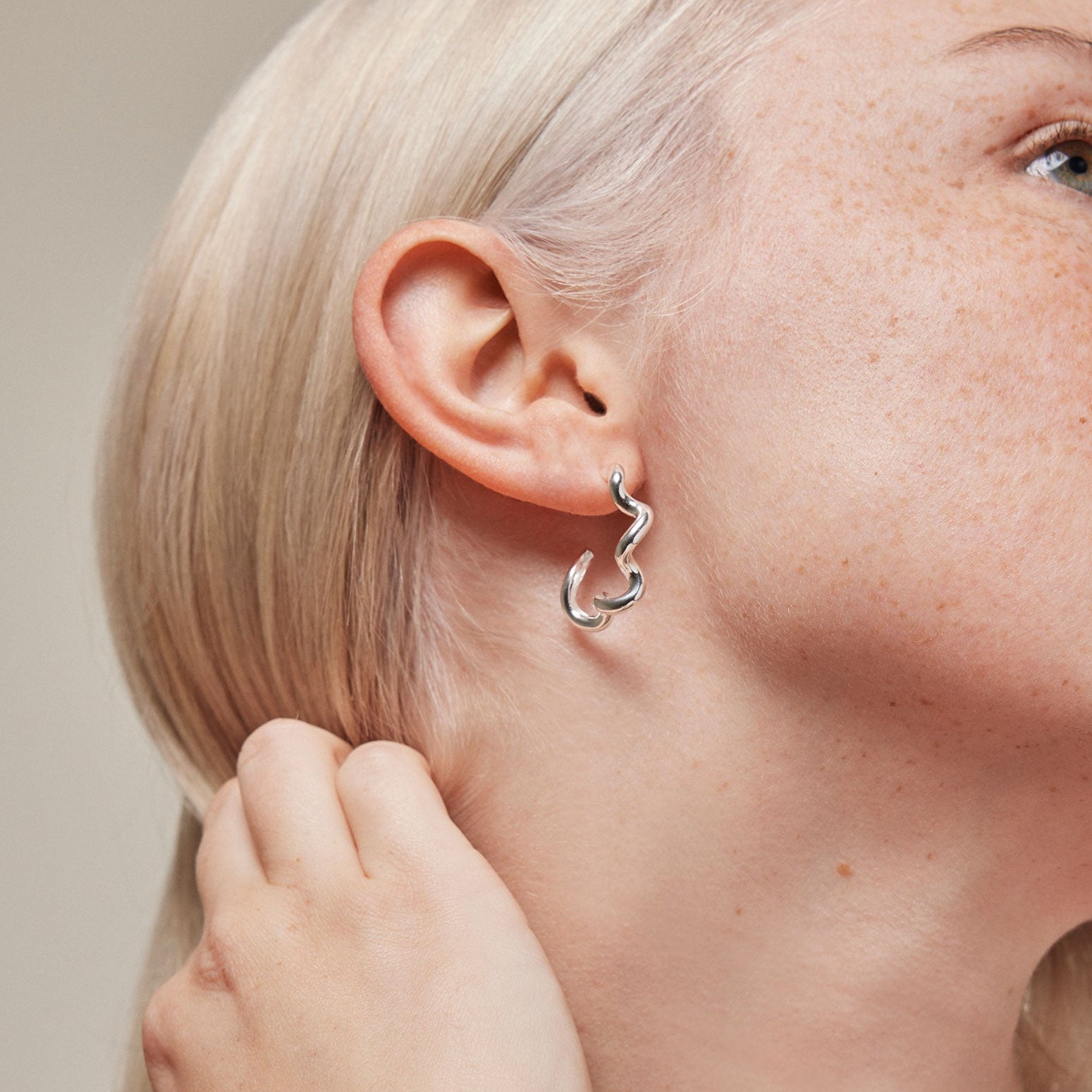 Enamel Curly Hoops