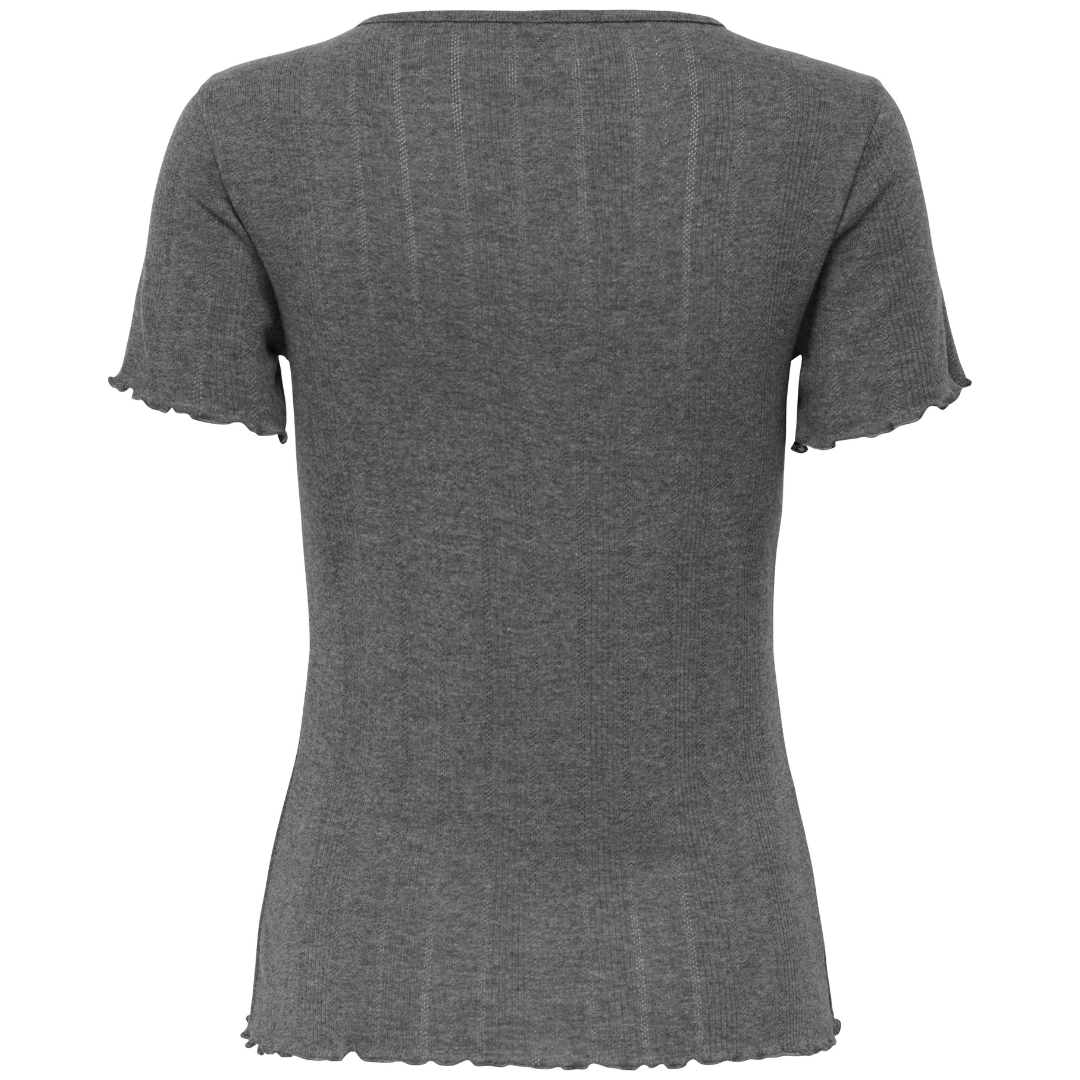 Only Tenna SS T-shirt Dark Grey Melange