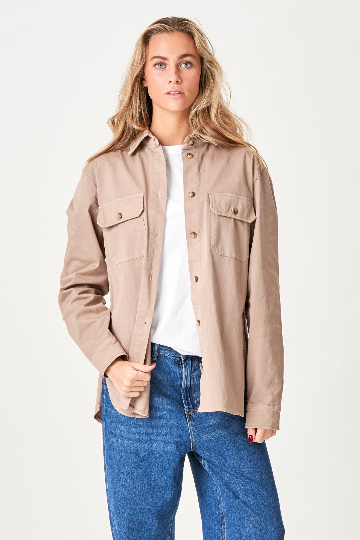 Amber Twill Skjorte - Khaki