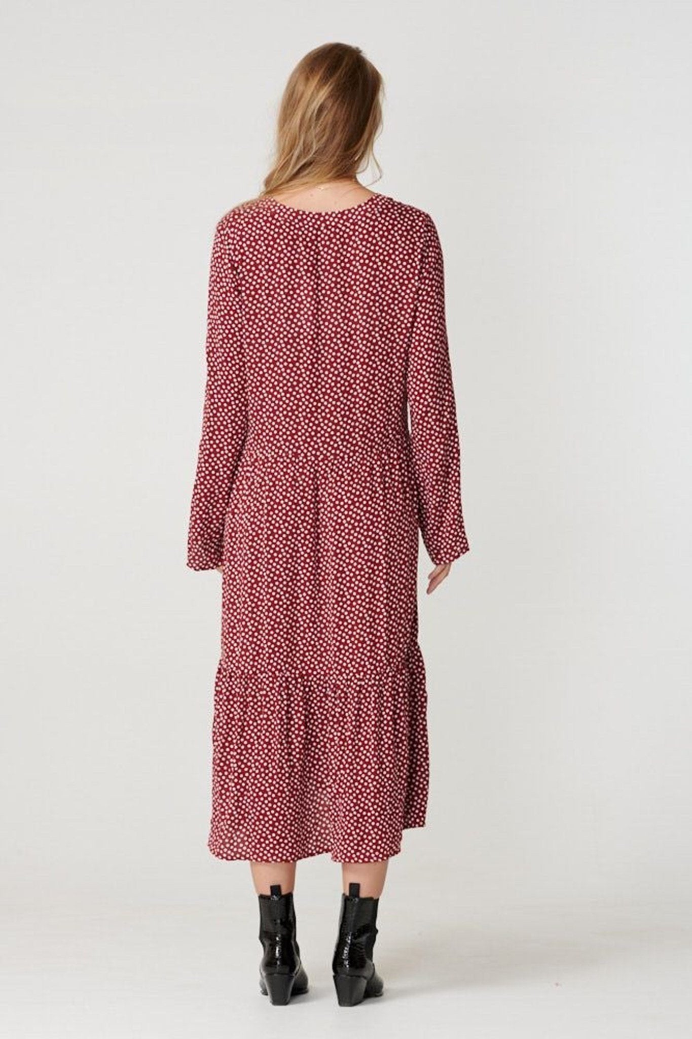 Anna langærmet kjole - Sundried Tomato