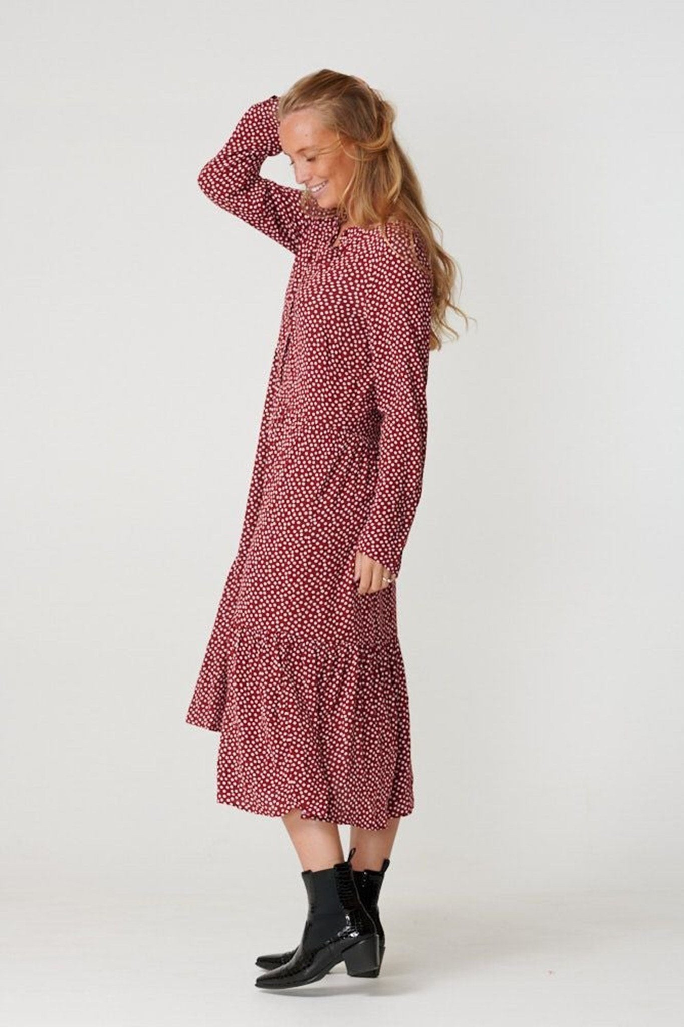 Anna langærmet kjole - Sundried Tomato