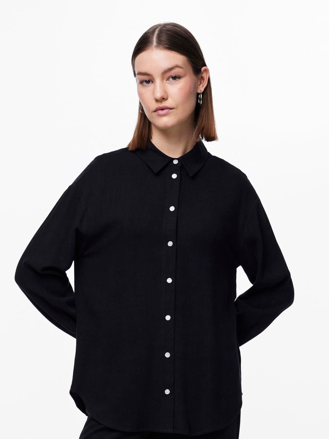 Pieces Vinsty LS Skjorte Black