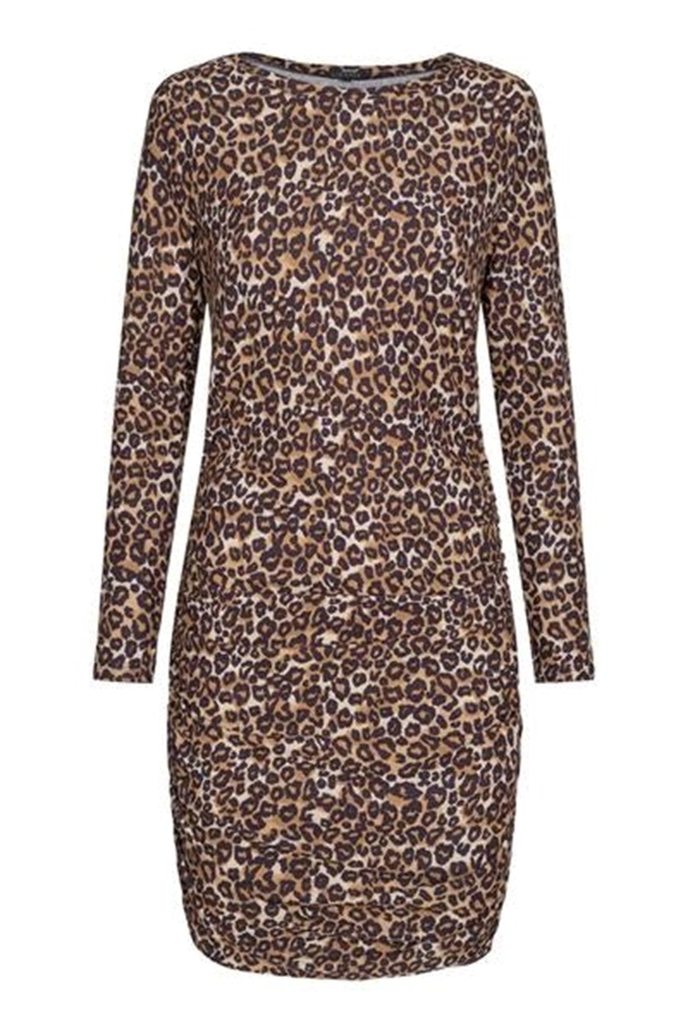 Alma Langærmet Kjole - Leopard