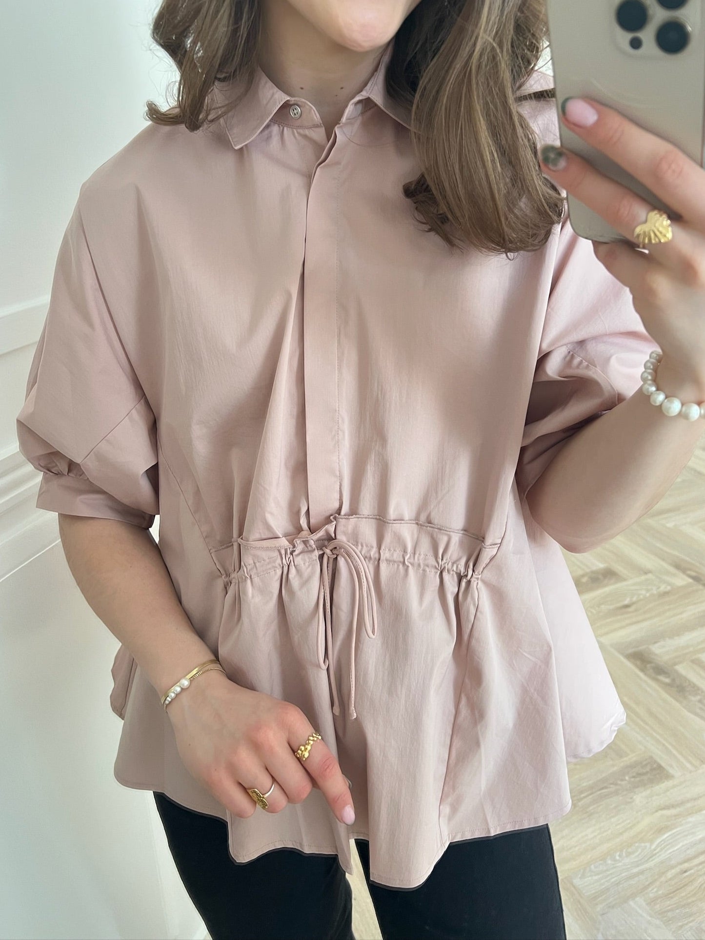 Co'Couture Cotton Crisp Wing Bluse Old Rose