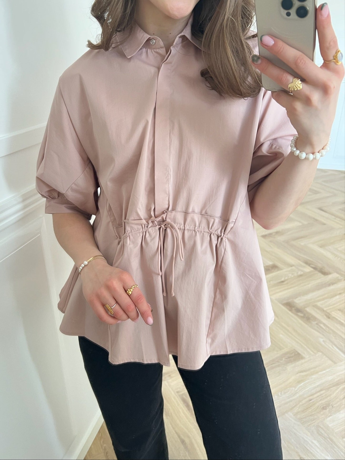 Co'Couture Cotton Crisp Wing Bluse Old Rose
