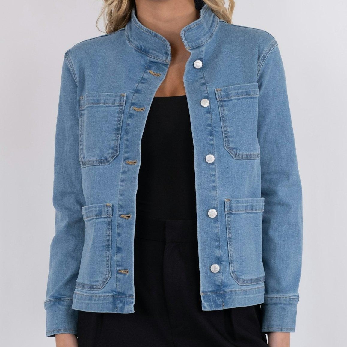 Neo Noir Bryant Denim Jakke Smoke Blue