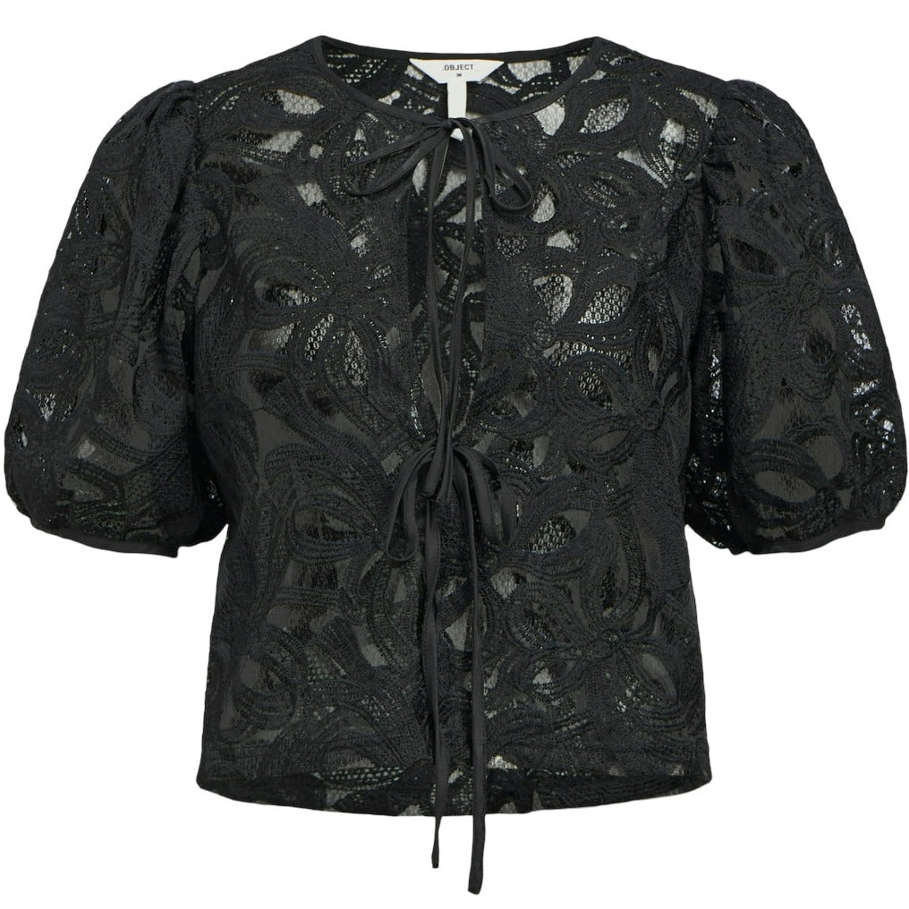 Object Rose 3/4 RE Bluse Black Rabat
