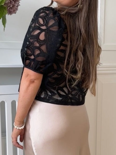 Object Rose 3/4 RE Bluse Black Rabat