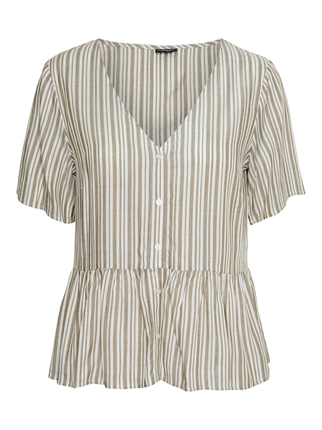 Pieces Alvina SS Button Down Bluse Laurel Oak
