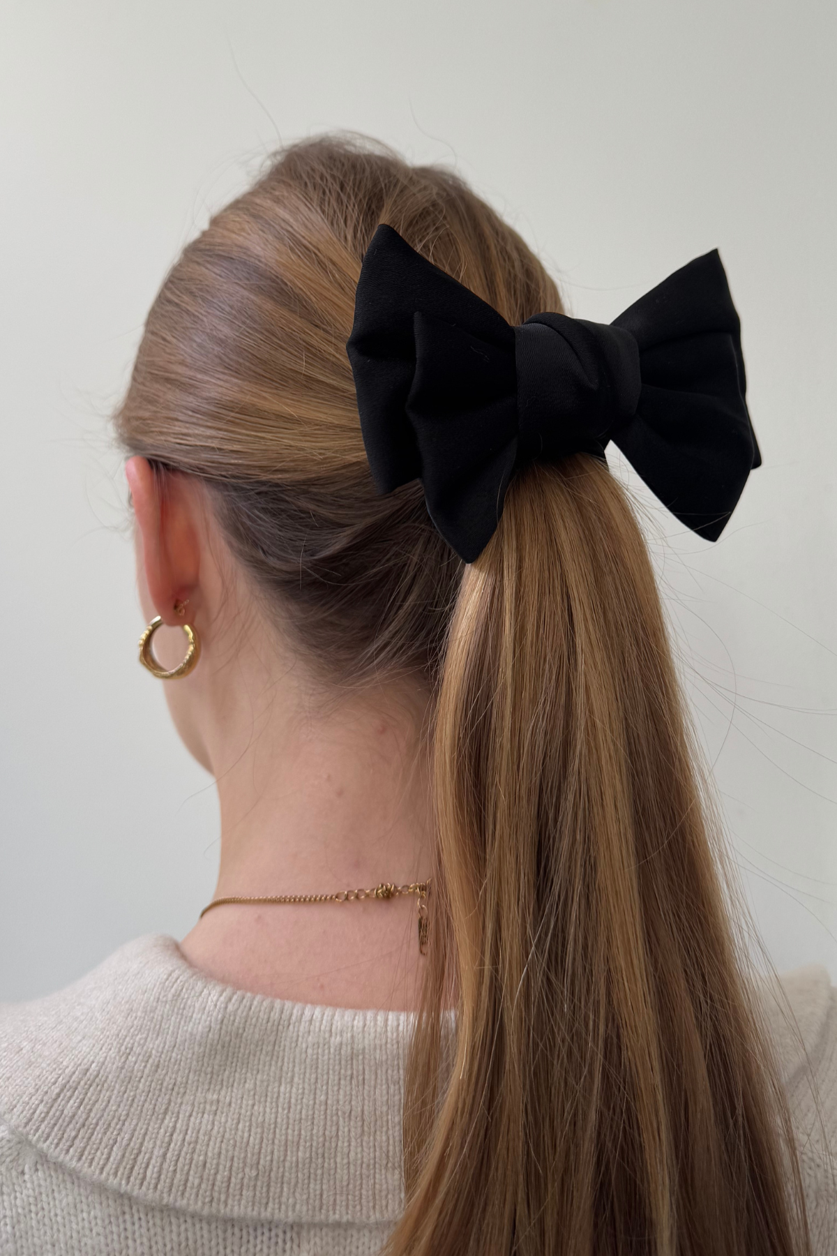Double Bow Scrunchie - Sort Rabat