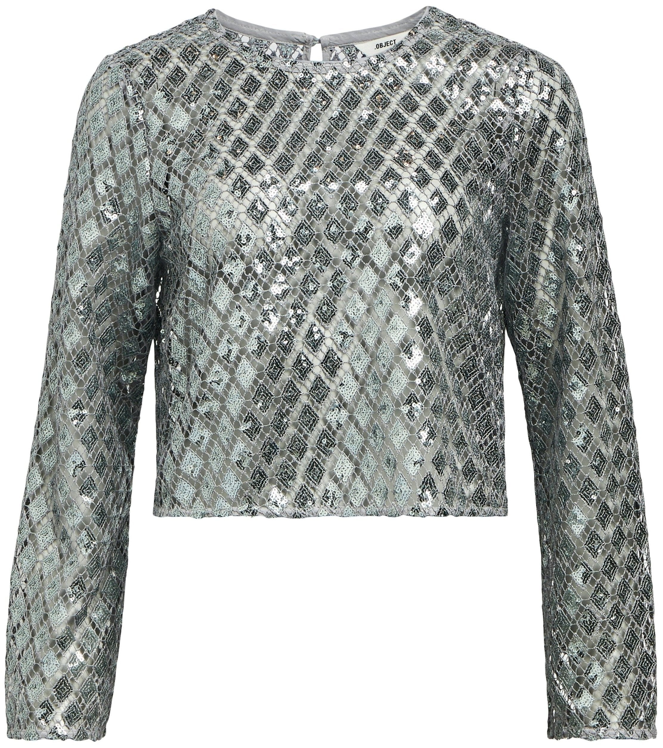 Object Gitte LS Top Asphalt/Silversequins Rabat