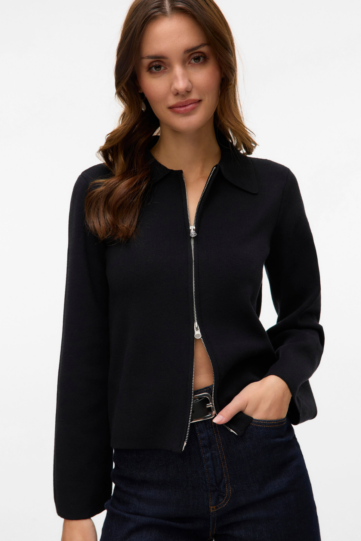 Hanna LS Knit Cardigan - Sort