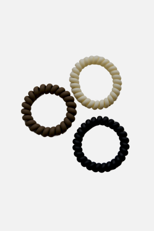 Spiral Elastikker (6 stk.) - Sort/Brun/Beige