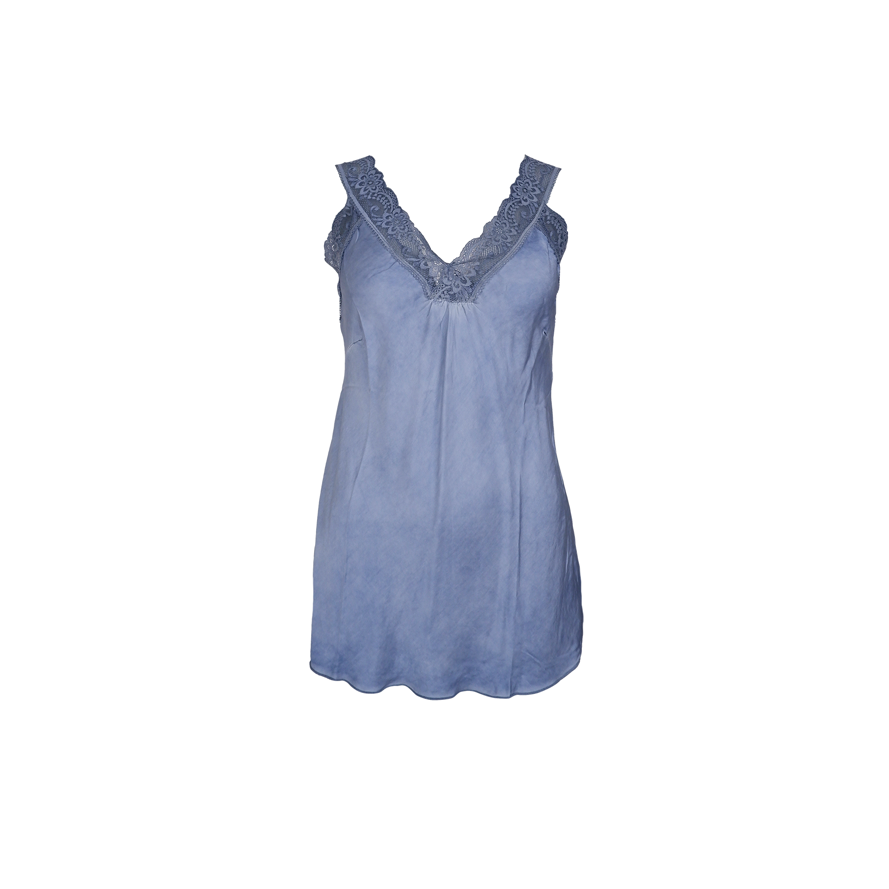 Black Colour Bea Lace Top Lt. Blue Online salg