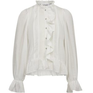 Co'Couture Melina Frill Skjorte White Online