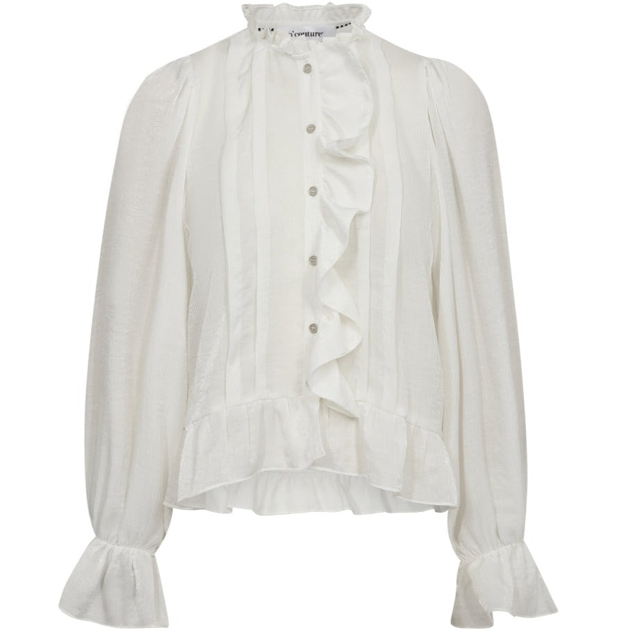 Co'Couture Melina Frill Skjorte White Online